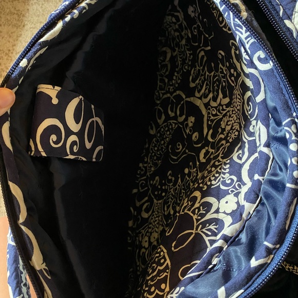 Vera Bradley Laptop backpack. Twirly birds navy - Picture 5 of 9